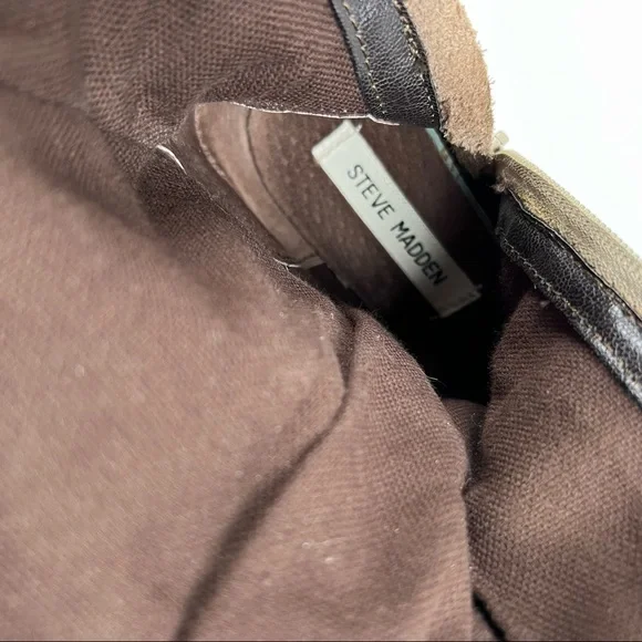 Steve Madden - Adriian Boot - Tan Low Heel Riding Boots w/ Wrap Around Buckle - Picture 11 of 12